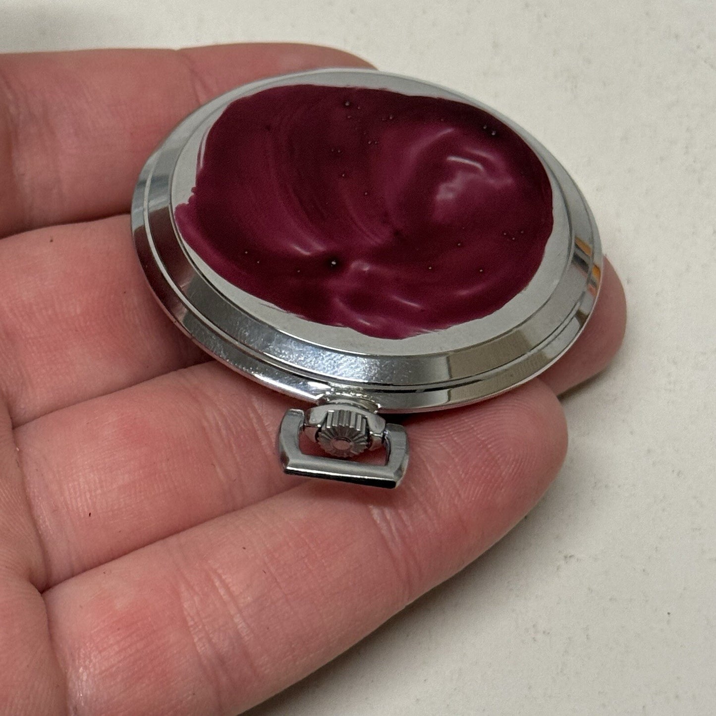 49mm Vintage NEW OLD STOCK Rite - Tyme Open Face Subdial Pocket Watch TO SERVICE
