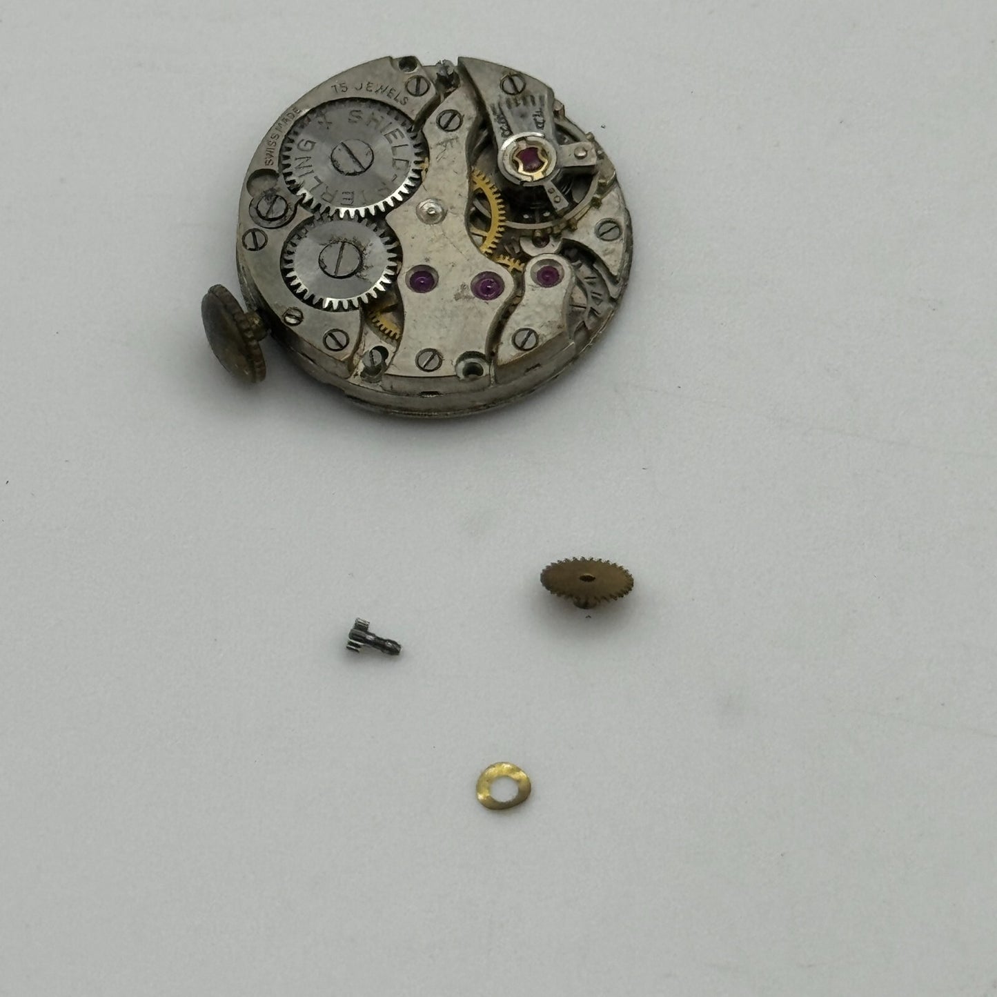 19.7mm Sterling Shield Peseux P 60 Balance Ok Manual Wind Watch Movement PARTS