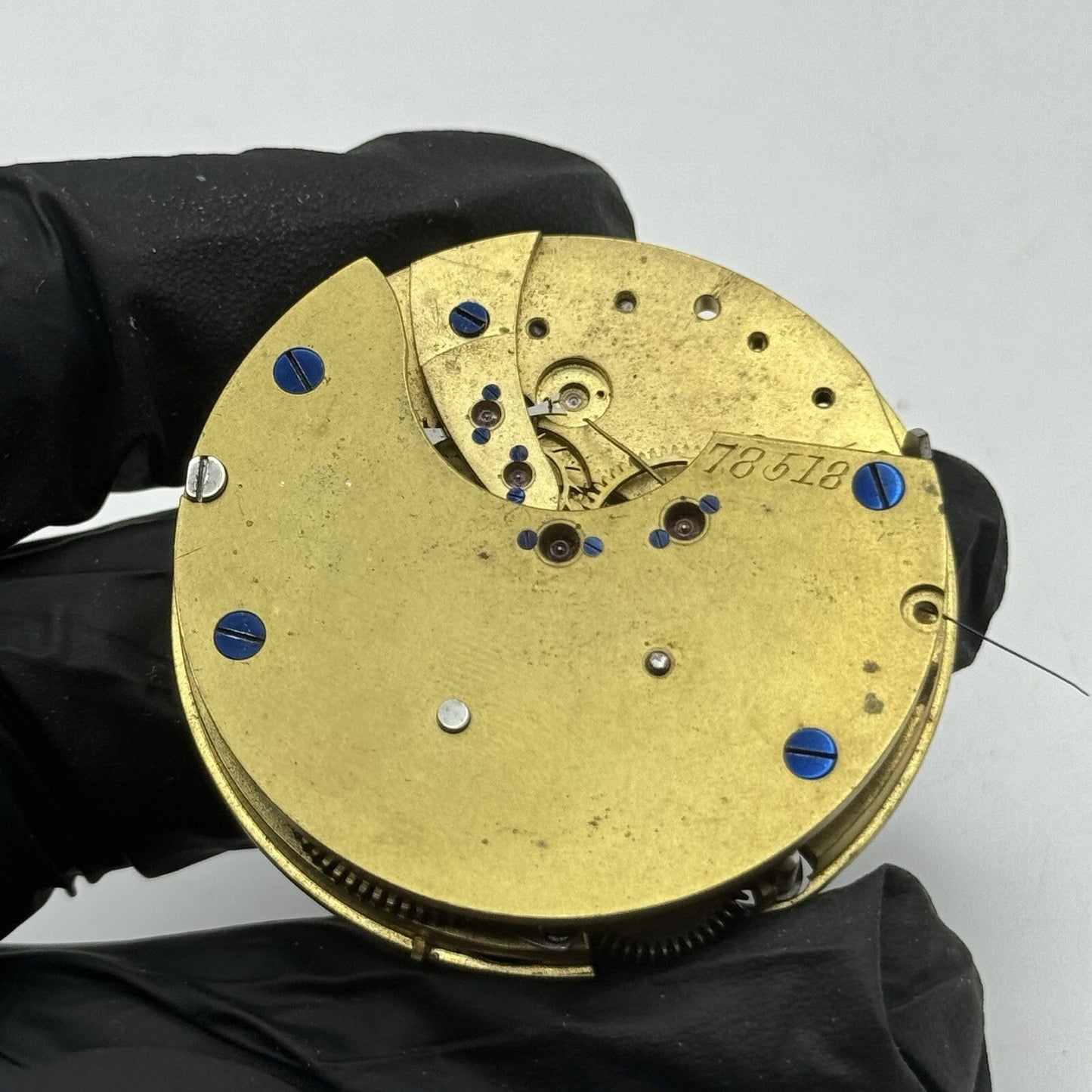 44.9mm Centre Seconds Chronograph Antique Pocket Watch Movement FOR PARTS
