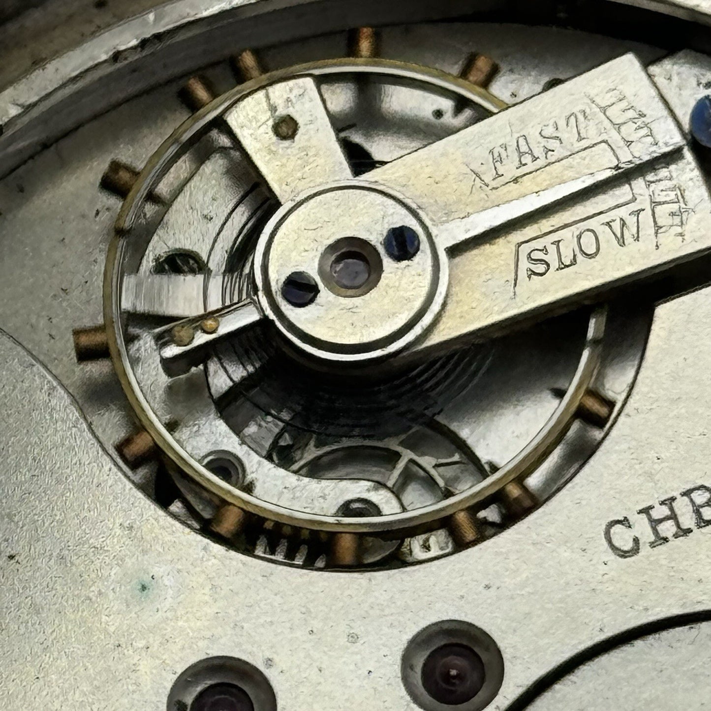 60mm Sterling Silver Patent Lever Chronograph Greenwich Time Keeper TO RESTORE
