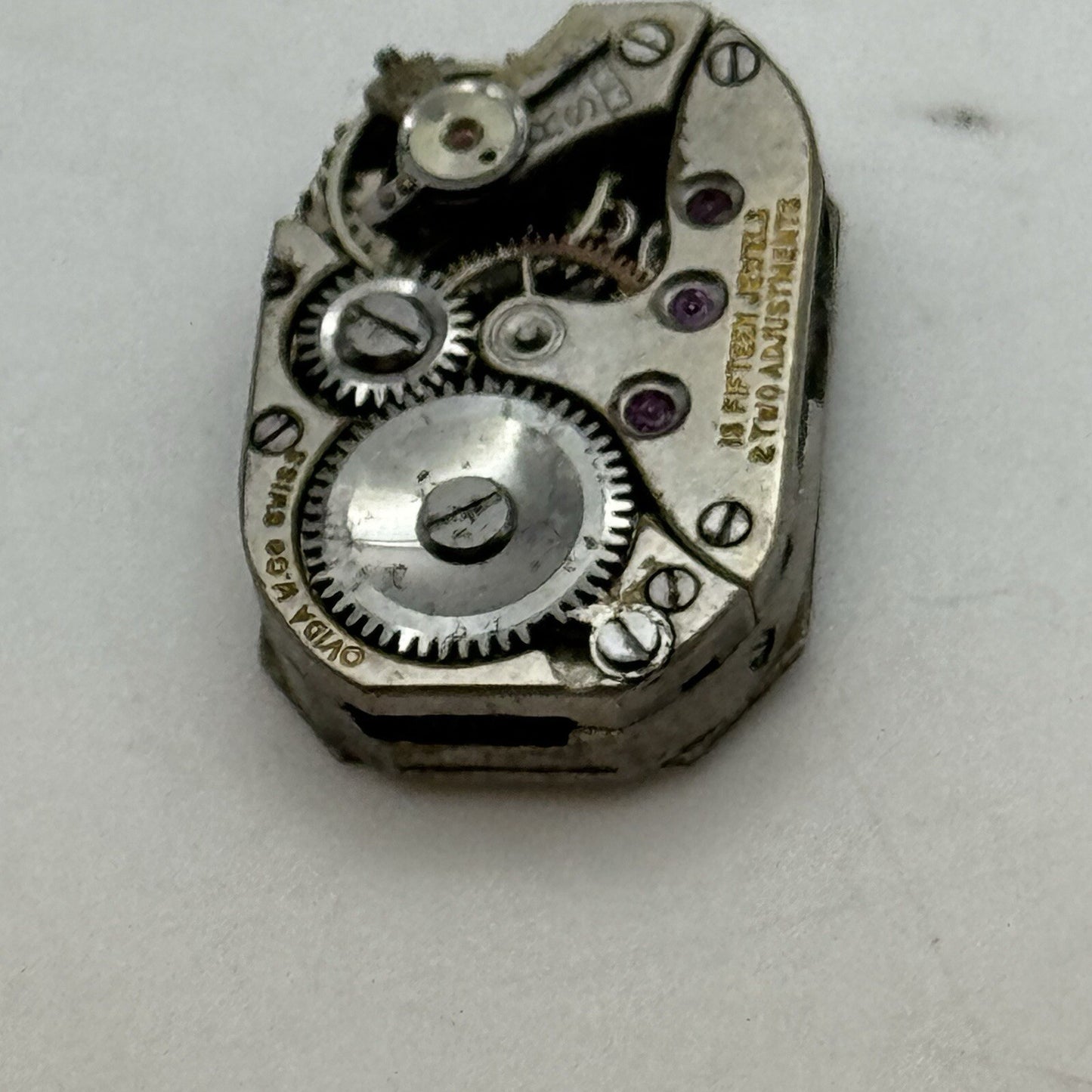 12.7mm Ovida Art Deco Tank Watch Movement Dial Restoration Repair Balance Ok