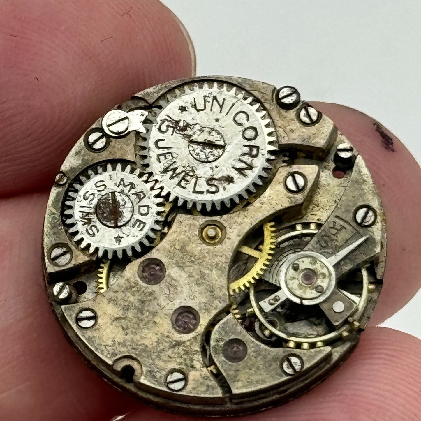 23.6mm Rolex Unicorn 15 Jewels Manual Wind Swiss Watch Movement PARTS SPARES