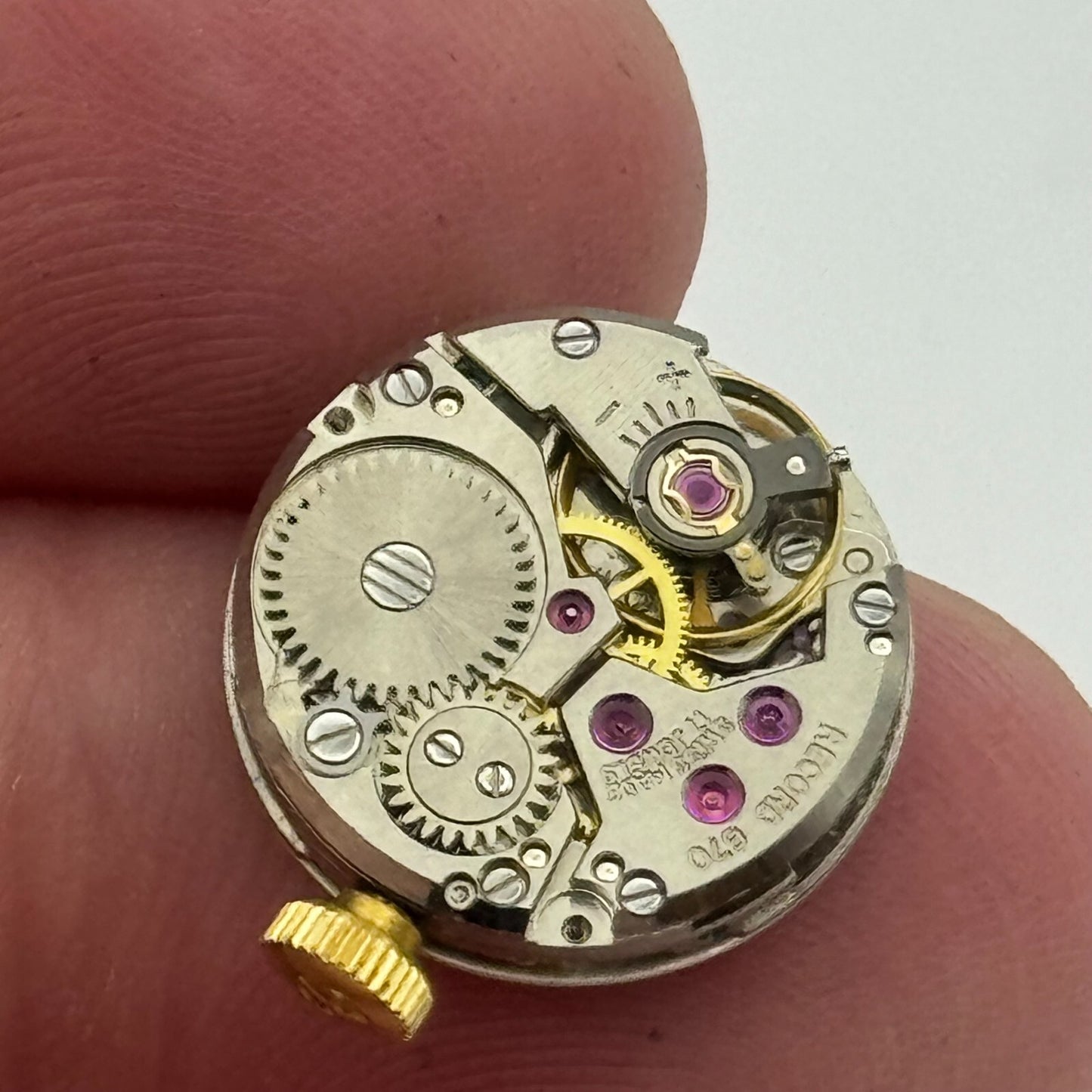 15.5mm Running Record De Luxe Cal 670 Manual Wind Swiss Watch Movement PARTS