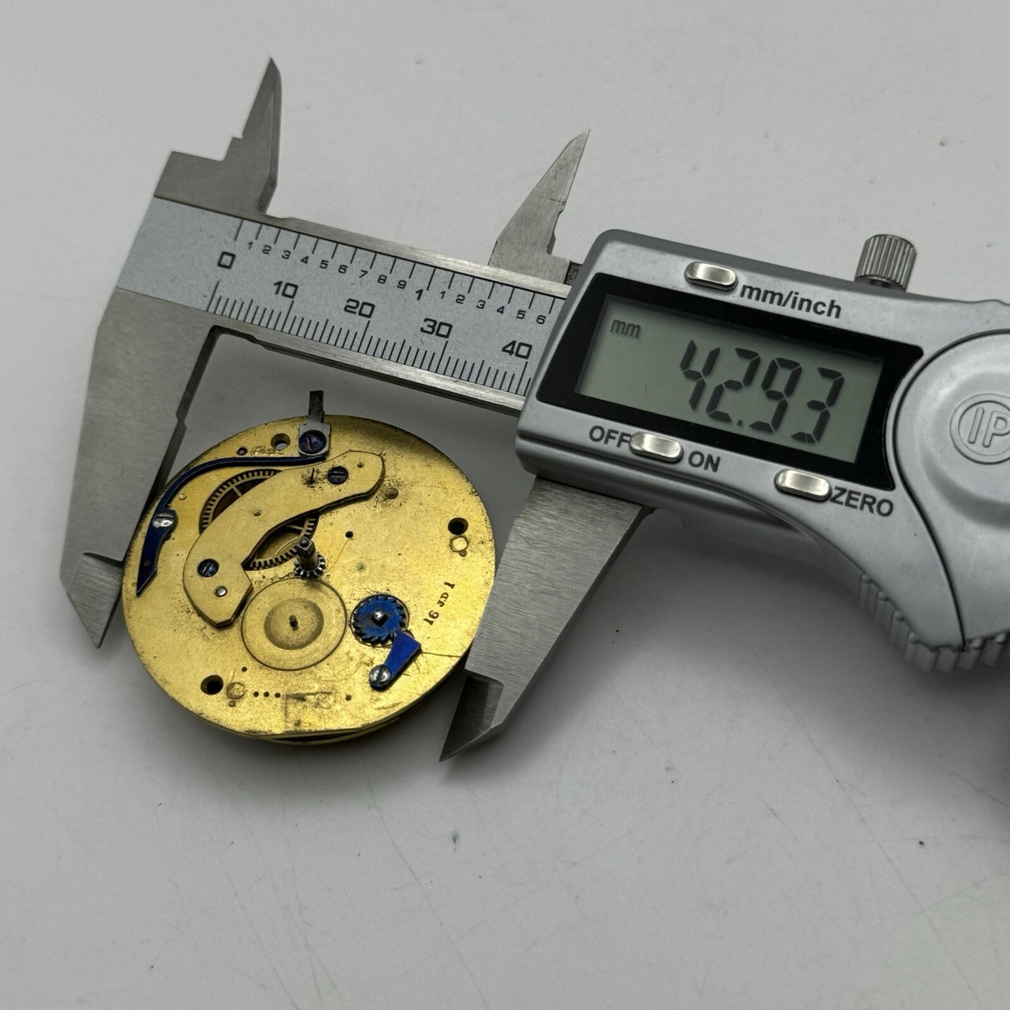 42.9mm Unidentified J.D 16 Fusee Pocket Watch Movement FOR PARTS Restoration