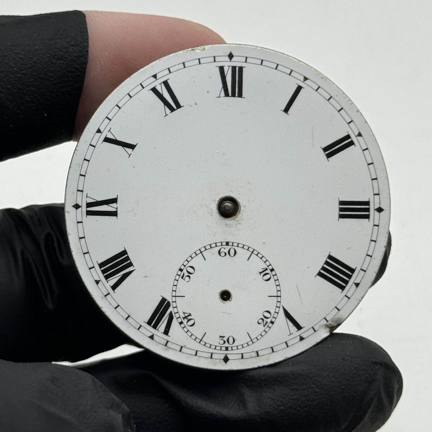 42.4mm Partial Pocket Watch Movement White Porcelain Dial FOR PARTS Restore