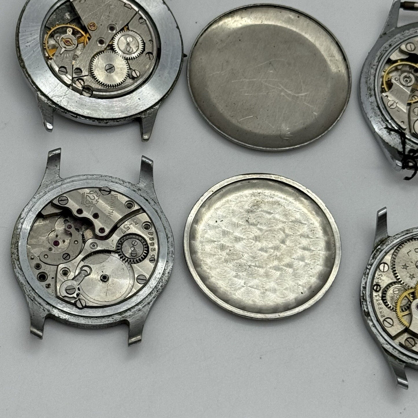 8 x Vintage Soviet Manual Wind Watch Heads For Parts Repair Job Lot Bundle
