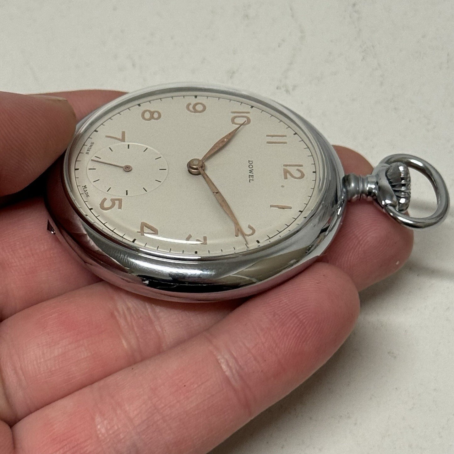 50mm Vintage Dowel NEW OLD STOCK Open Face Sub Seconds Pocket Watch TO SERVICE