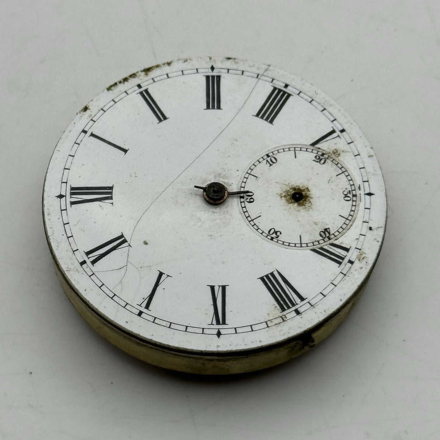 43mm Manual Wind Antique Key Wound Dial Pocket Watch Movement FOR PARTS