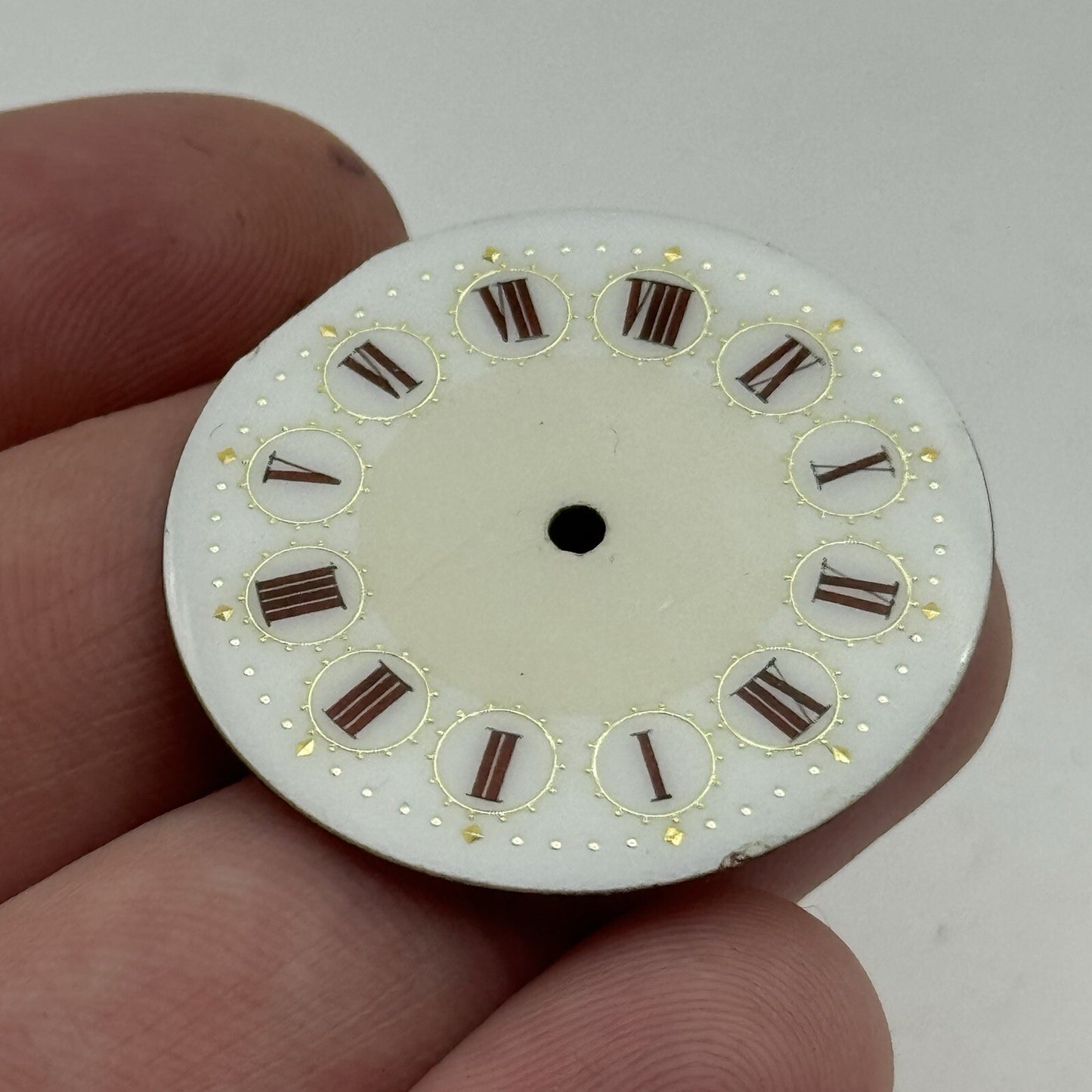 33mm Antique Beautiful Porcelain Patterned Pocket Watch Dial Spares Parts