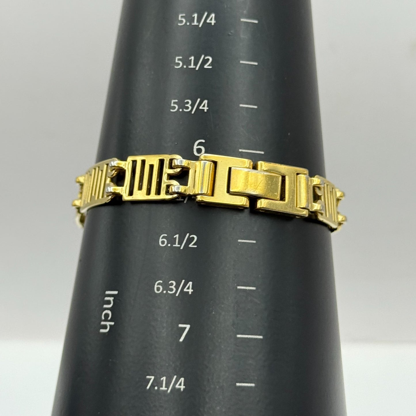 22mm Working Ladies Sekonda Gold Tone Panel Bracelet Quartz Watch 6 Inches