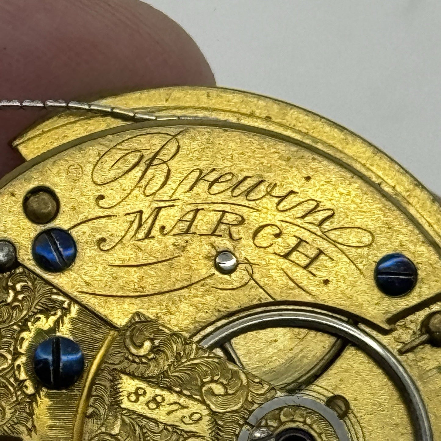 36.2mm Antique Brewin March English Fusee Pocket Watch Movement - PARTS