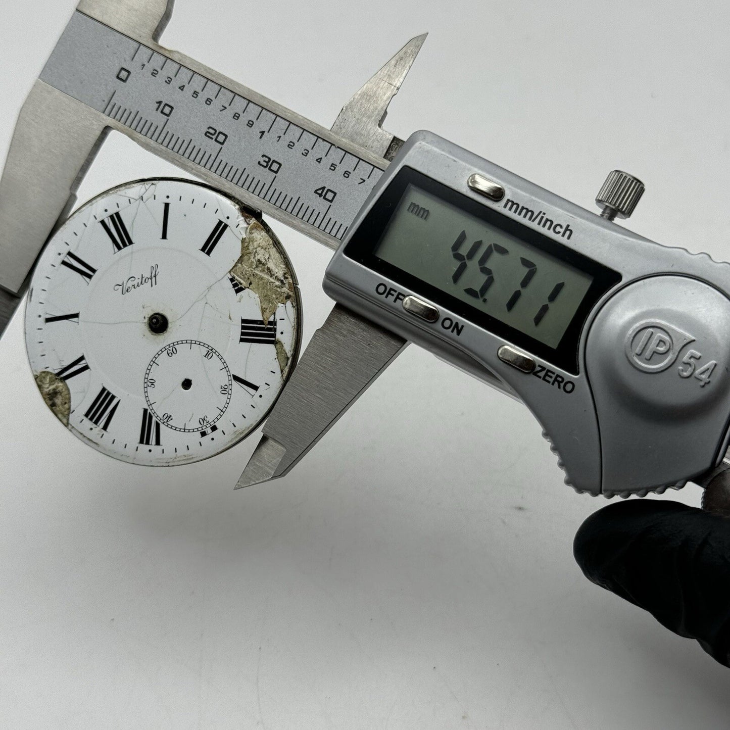 45.7mm Veritoff "Fake" Railroad Special Pocket Watch Movement FOR PARTS