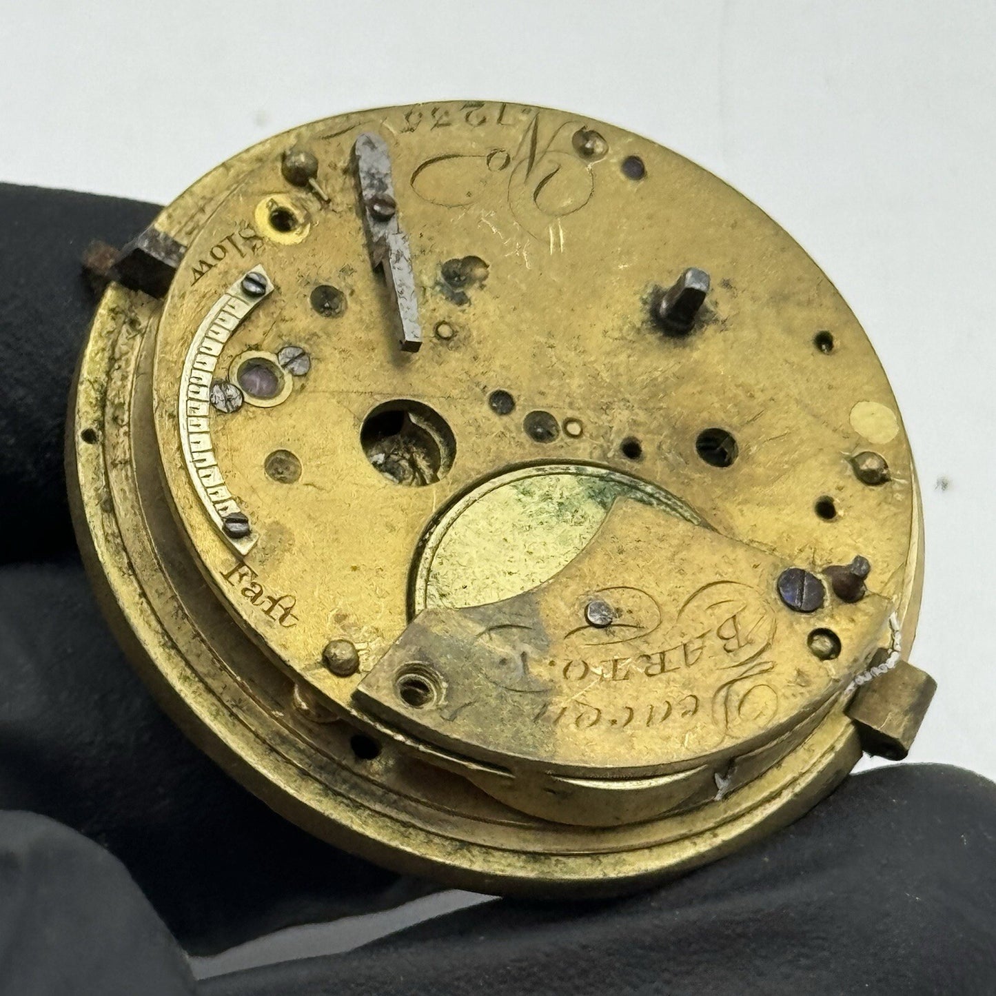 41.2mm Barton & Deacon Chain Present Fusee Pocket Watch Movement FOR PARTS