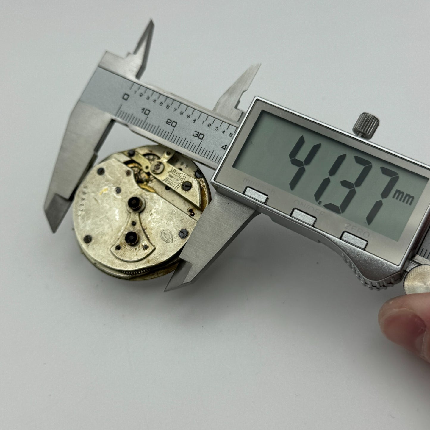 45mm Antique Unidentified Key Wound Partial Pocket Watch Movement PARTS REPAIR