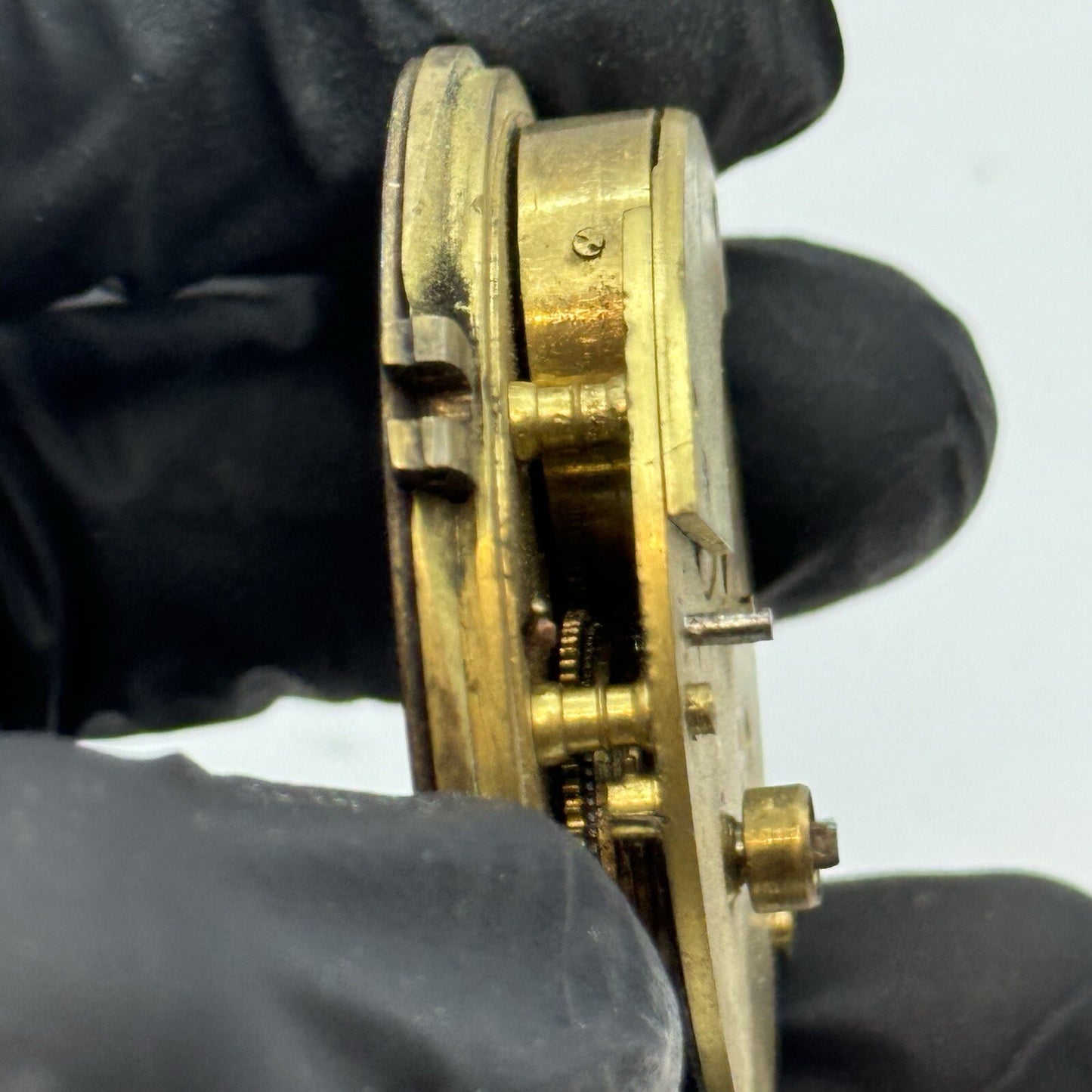 50mm W H Wightman East Kirkby-Notts Large Fusee Pocket Watch Movement FOR PARTS