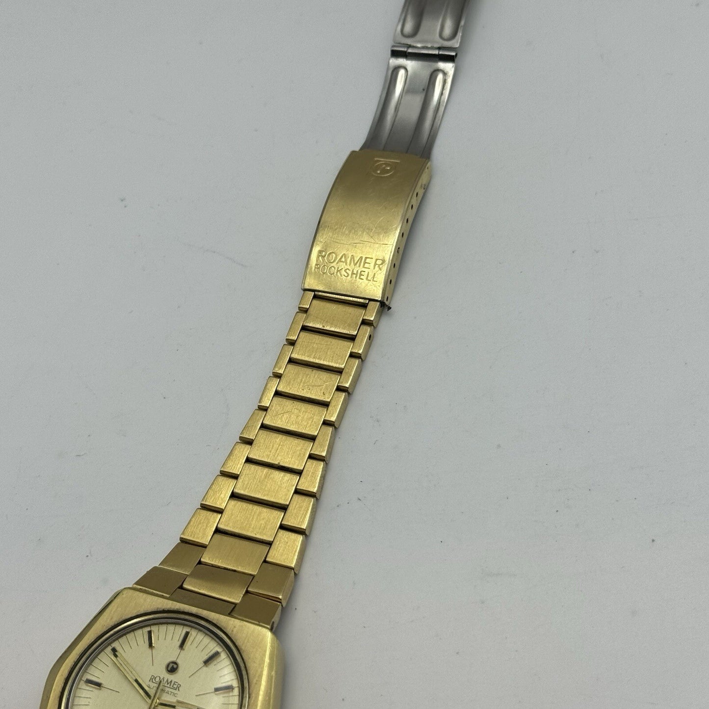 39mm Men’s Roamer Rockshell Mark I Automatic Day Date Watch Runs RESTORE