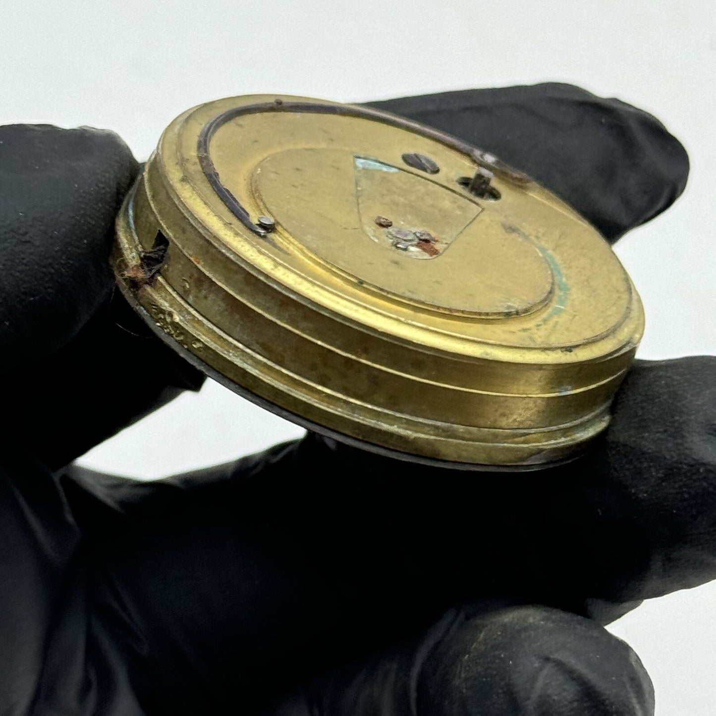 44.7mm Unidentified White Dial Porcelain Pocket Watch Movement Dial FOR PARTS