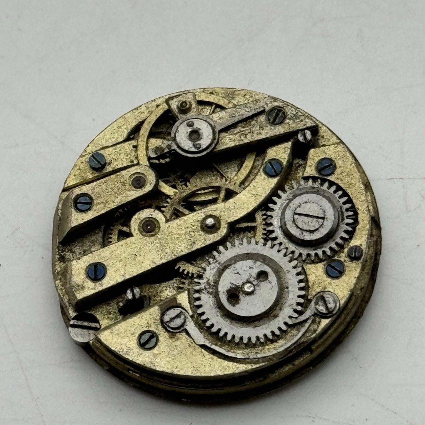 27.6mm Beautiful Patterned Dial Cylinder Pocket Watch Movement FOR PARTS