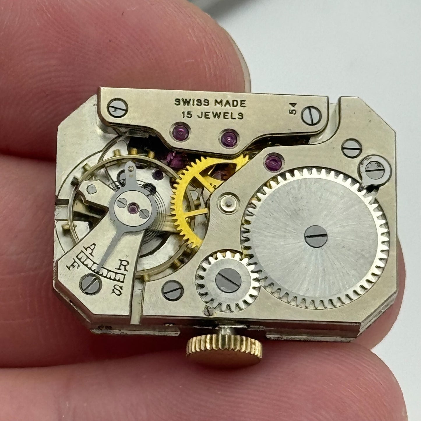 20.6mm Running Limit Revue 54 High Grade Tank Watch Movement Manual Wind PARTS