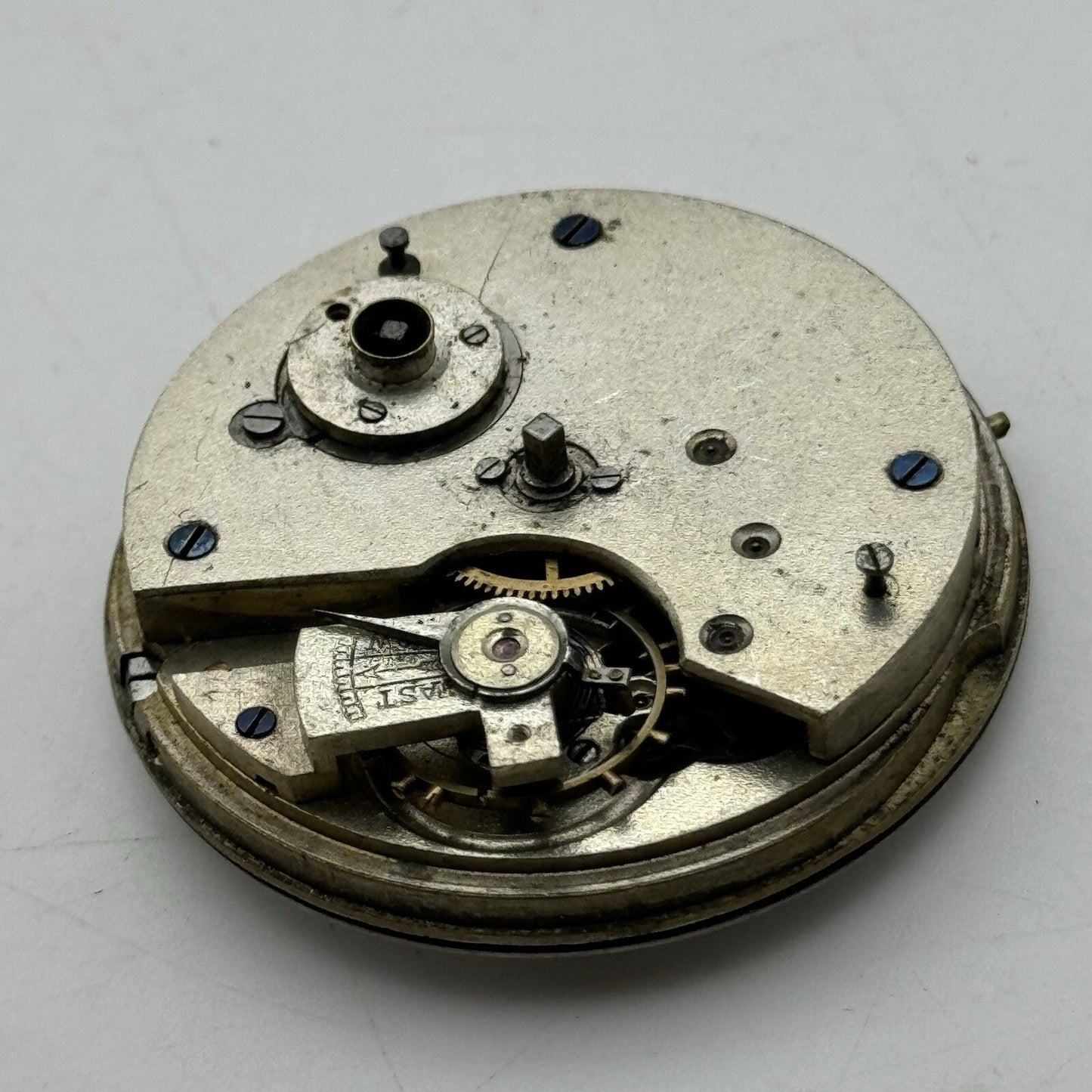 45.8mm Manual Wind Unidentified Pocket Watch Movement Dial Hands FOR PARTS