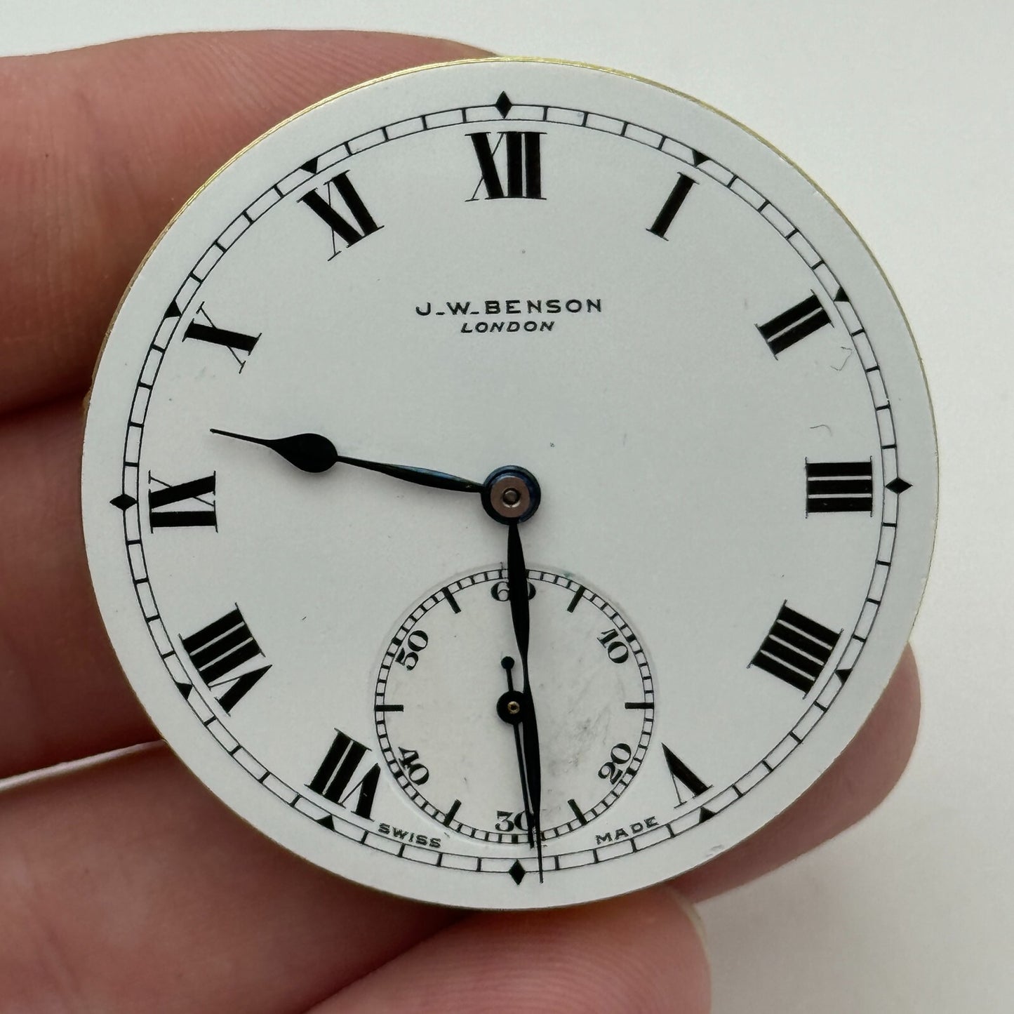43.1mm J W Benson Ref 939a Open Face Swiss Vintage Pocket Watch Movement PARTS