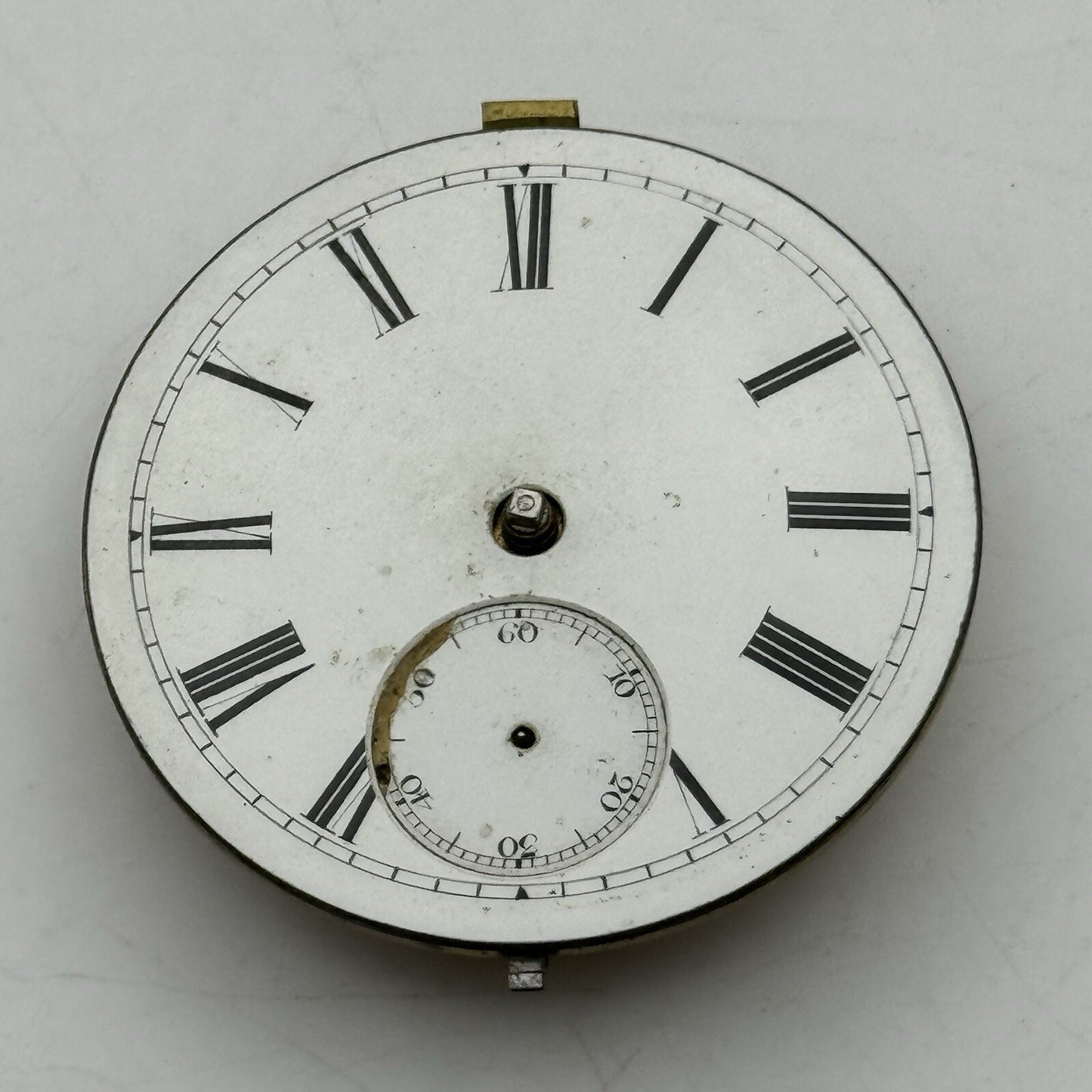 43mm Manual Wind E Johnson & Son Derby Pocket Watch Movement Dial FOR PARTS