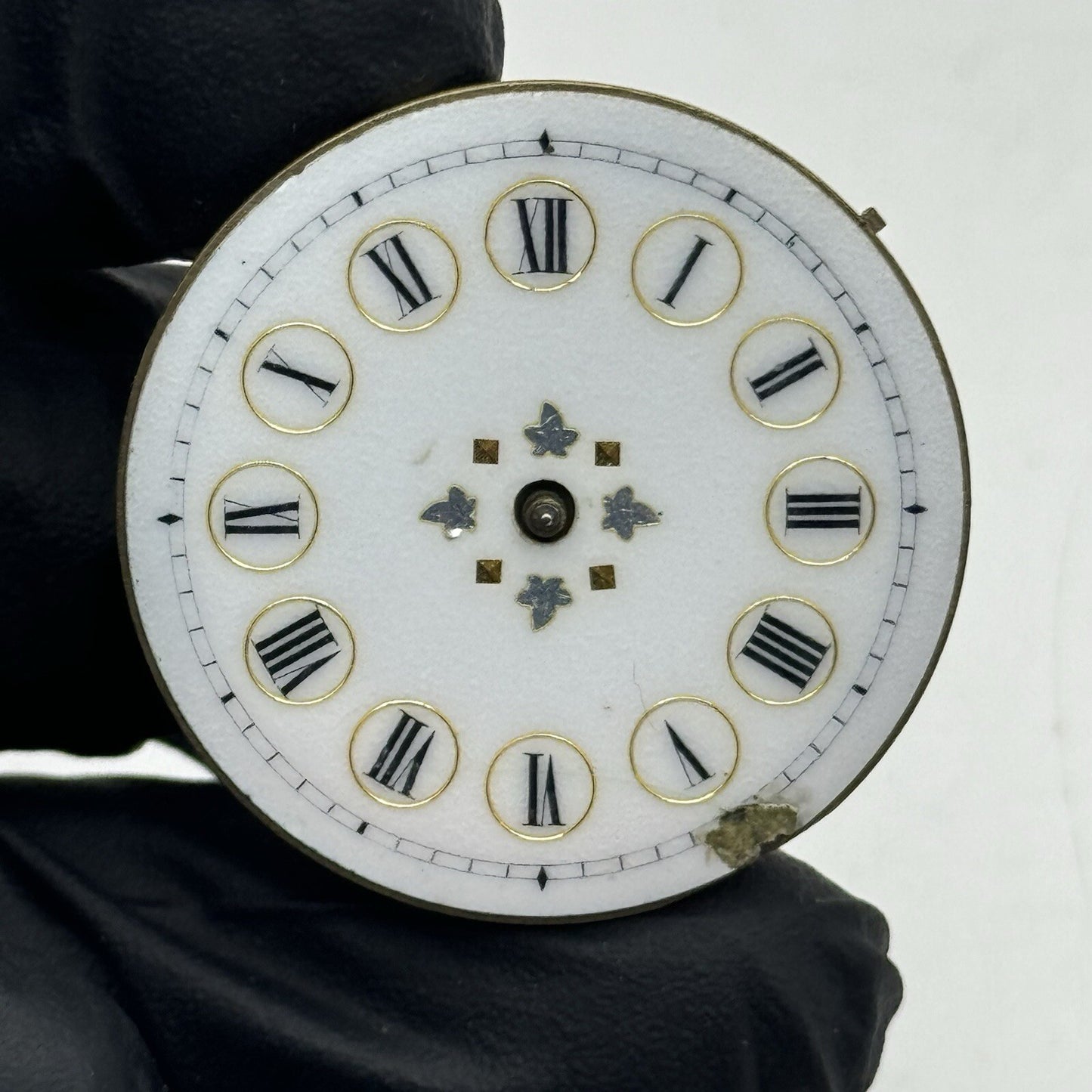 31mm Beautiful Patterned Dial Cylinder Pocket Watch Movement FOR PARTS