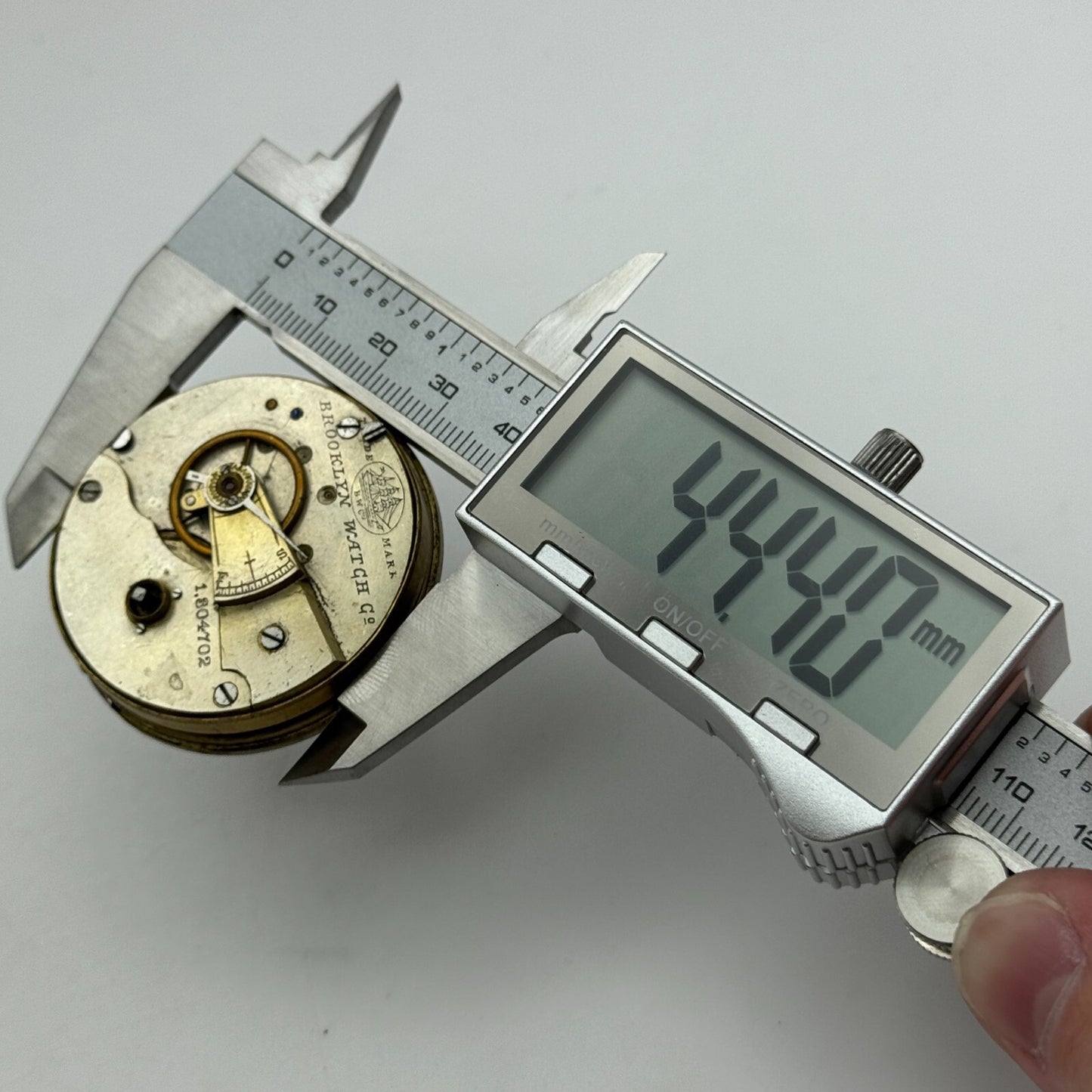 45.8mm Antique Brooklyn Watch Co BWC Key Wound Pocket Watch Movement PARTS