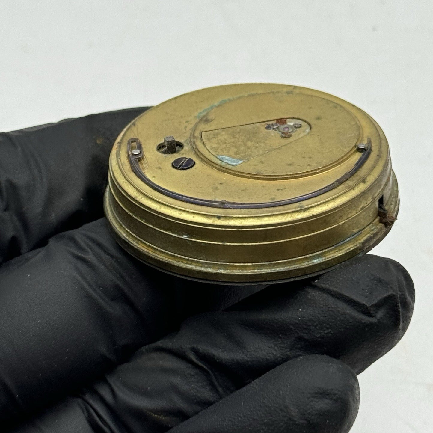 44.7mm Unidentified White Dial Porcelain Pocket Watch Movement Dial FOR PARTS