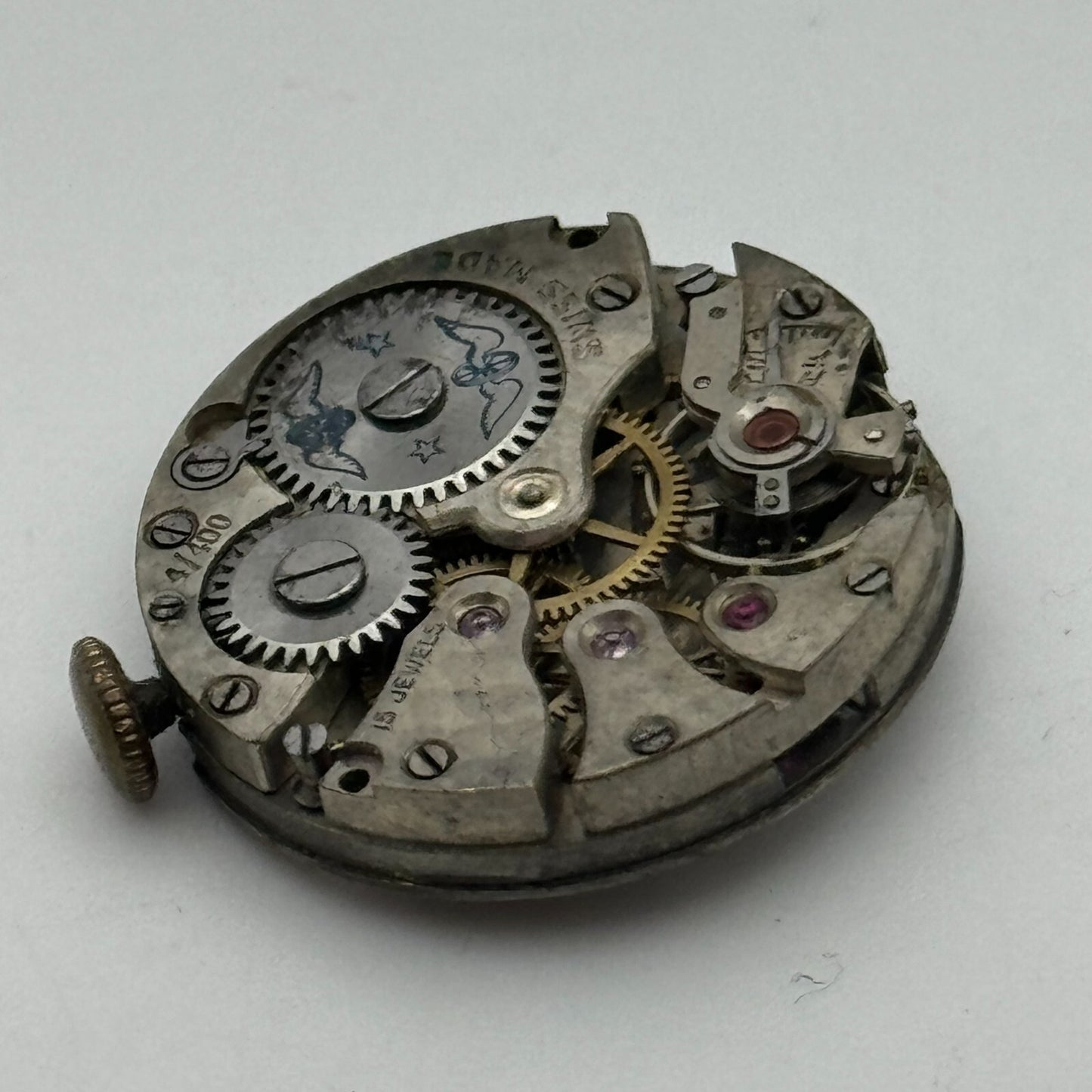 23.7mm Running Rotary AS 340 Manual Wind Watch Movement Swiss Vintage PARTS
