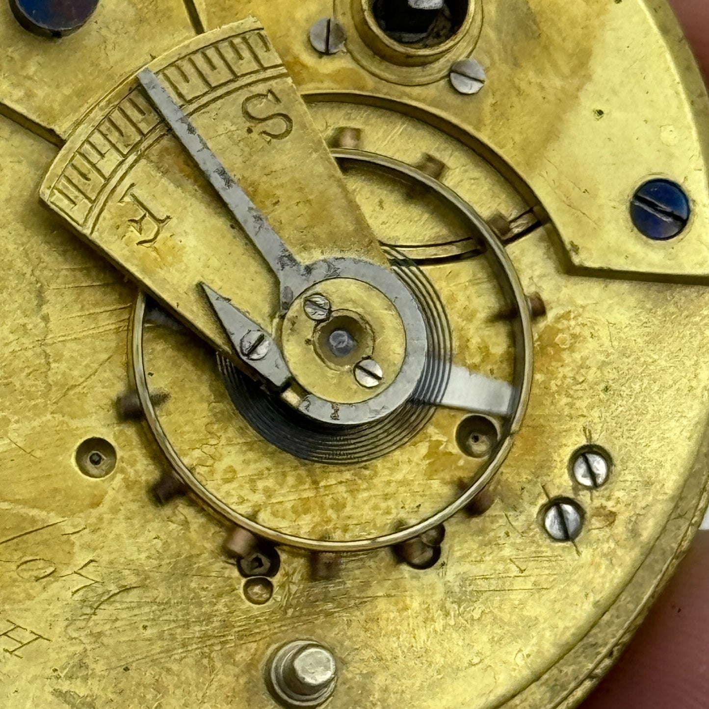 44.9mm Antique F Taylor Whitchurch Balance Intact Pocket Watch Movement PARTS