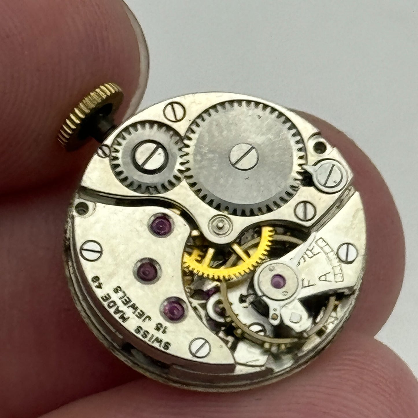 17.8mm Ladies Revue 49 Limit Swiss 15 Jewels Manual Wind Watch Movement PARTS