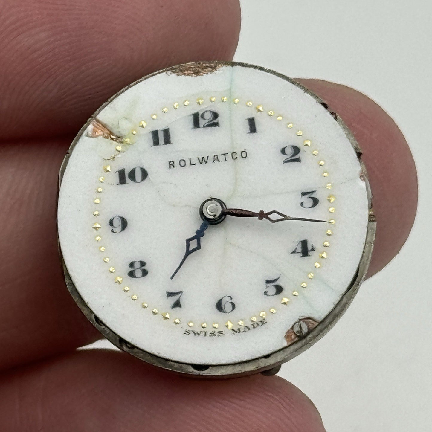 23.5mm ROLEX Rolwatco Unicorn 15 Jewels Vintage Watch Movement PARTS SPARES