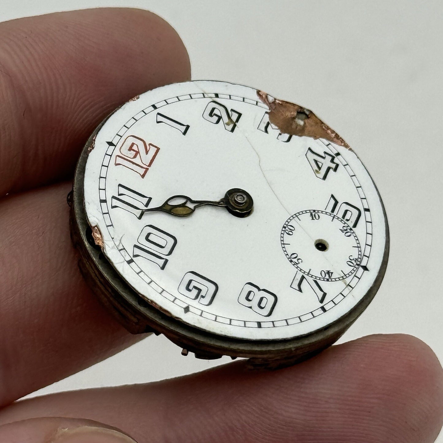 32.6mm Men’s Large Military Trench Watch Movement Swiss Made PARTS REPAIR