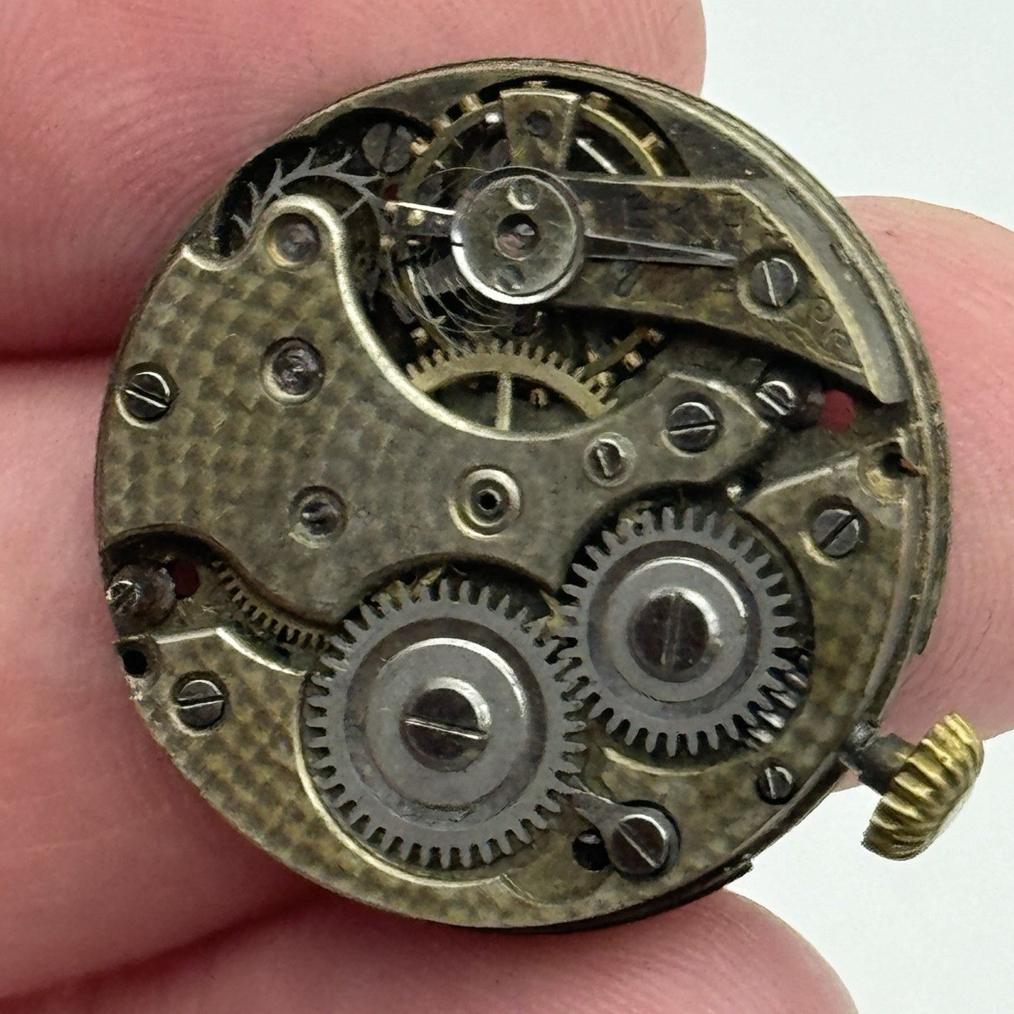 25.7mm ROLEX Rebberg Manual Wind Trench Watch Movement & Dial Antique PARTS