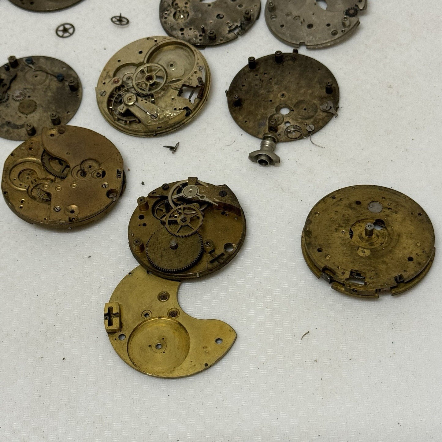 Bundle Antique Partial Pocket Watch Movements Parts Repair Watchmakers Job Lot