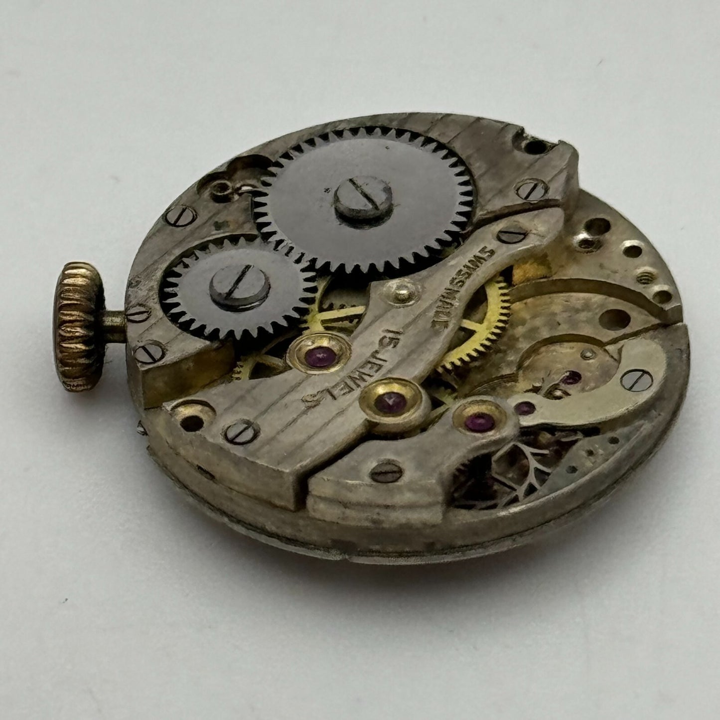 23.7mm Arogno Cal 34 Manual Wind Swiss 15 Jewels Watch Movement Vintage PARTS