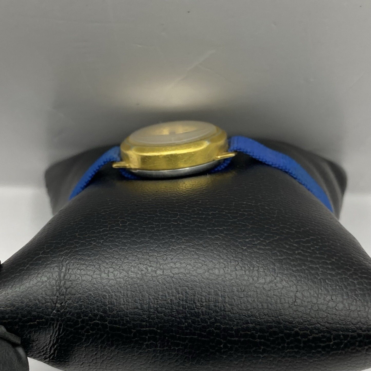 21mm Ladies Oris Cal 491 Gold Plated Blue Strap Swiss Watch FOR PARTS To Restore