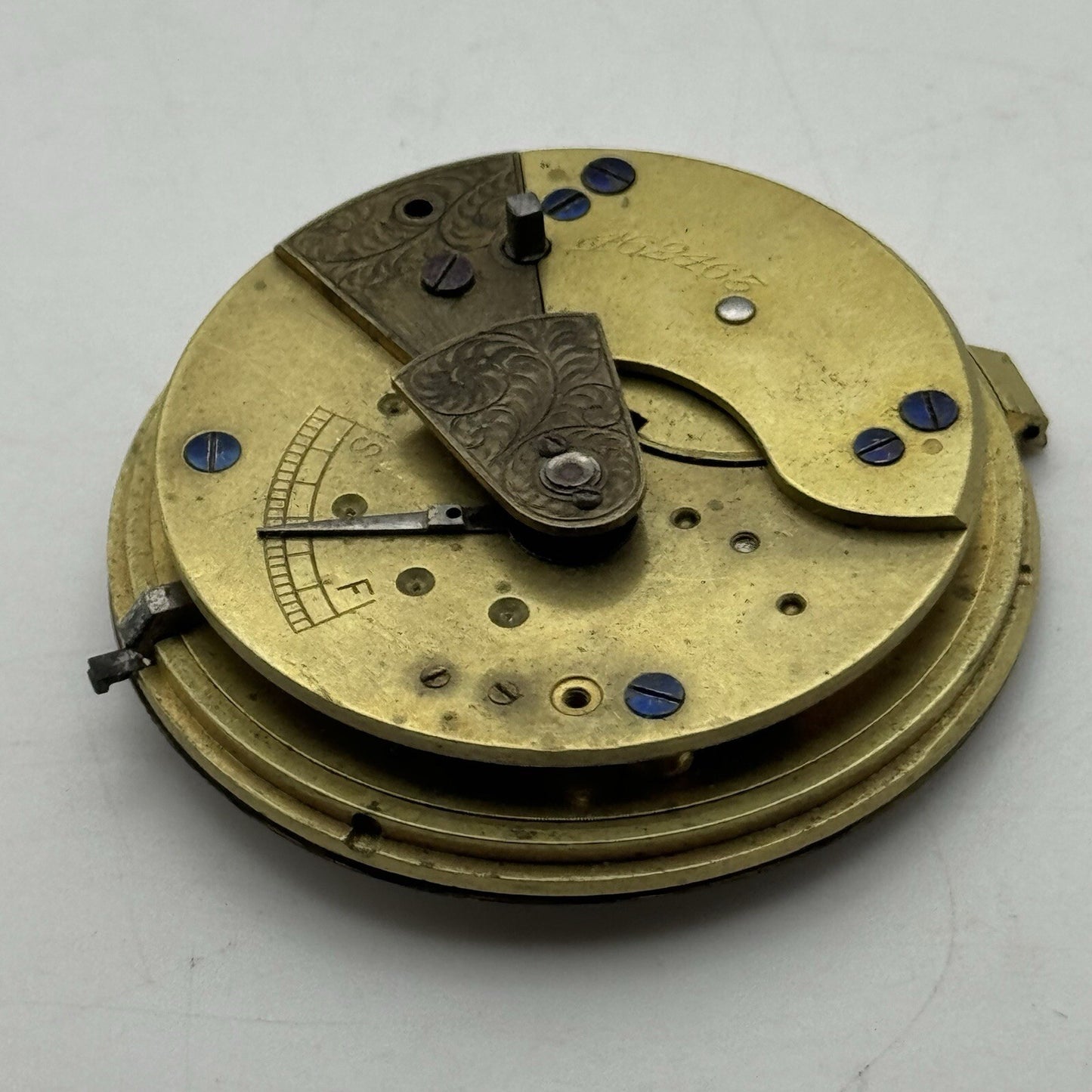 44.7mm C H Flooks Merthyr Bristol Pontypridd Pocket Watch Movement FOR PARTS