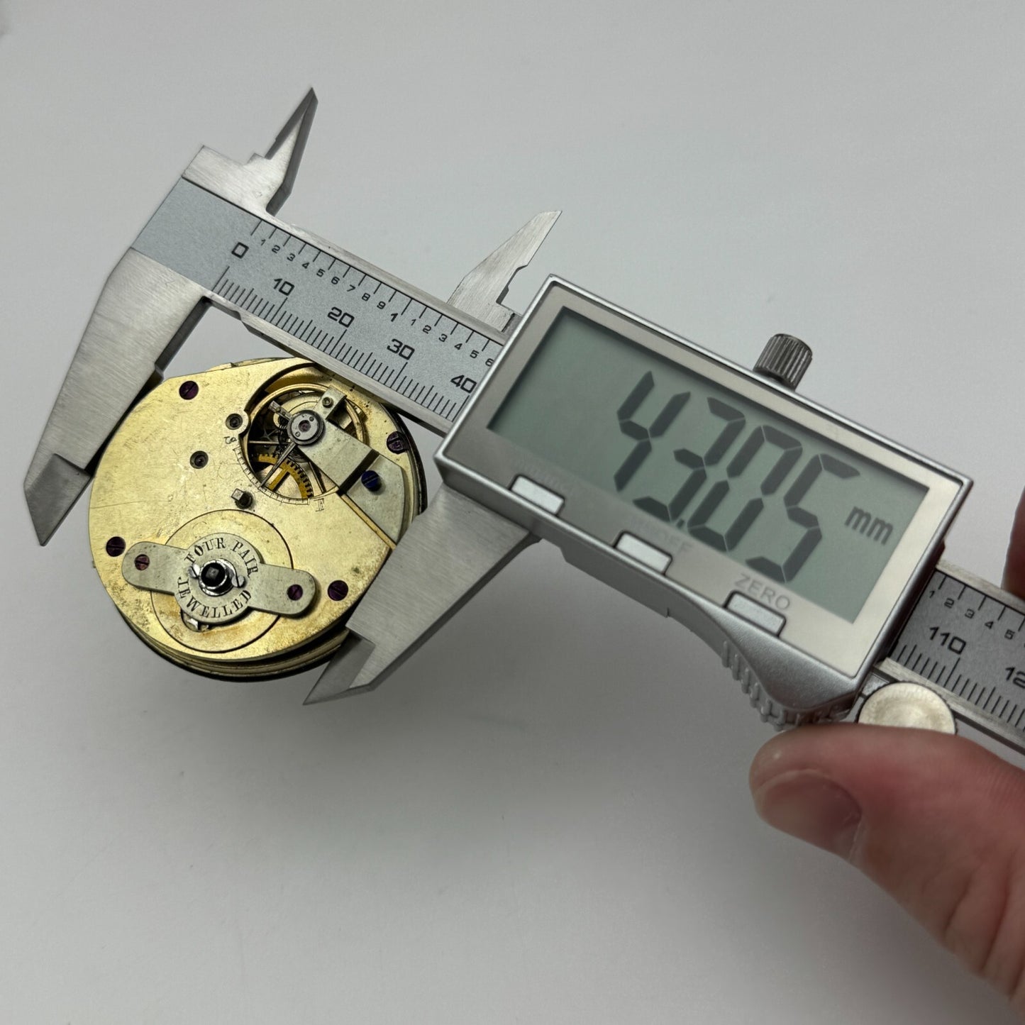 46.4mm Antique Four Pair Jewelled Unique Key Wound Pocket Watch Movement PARTS