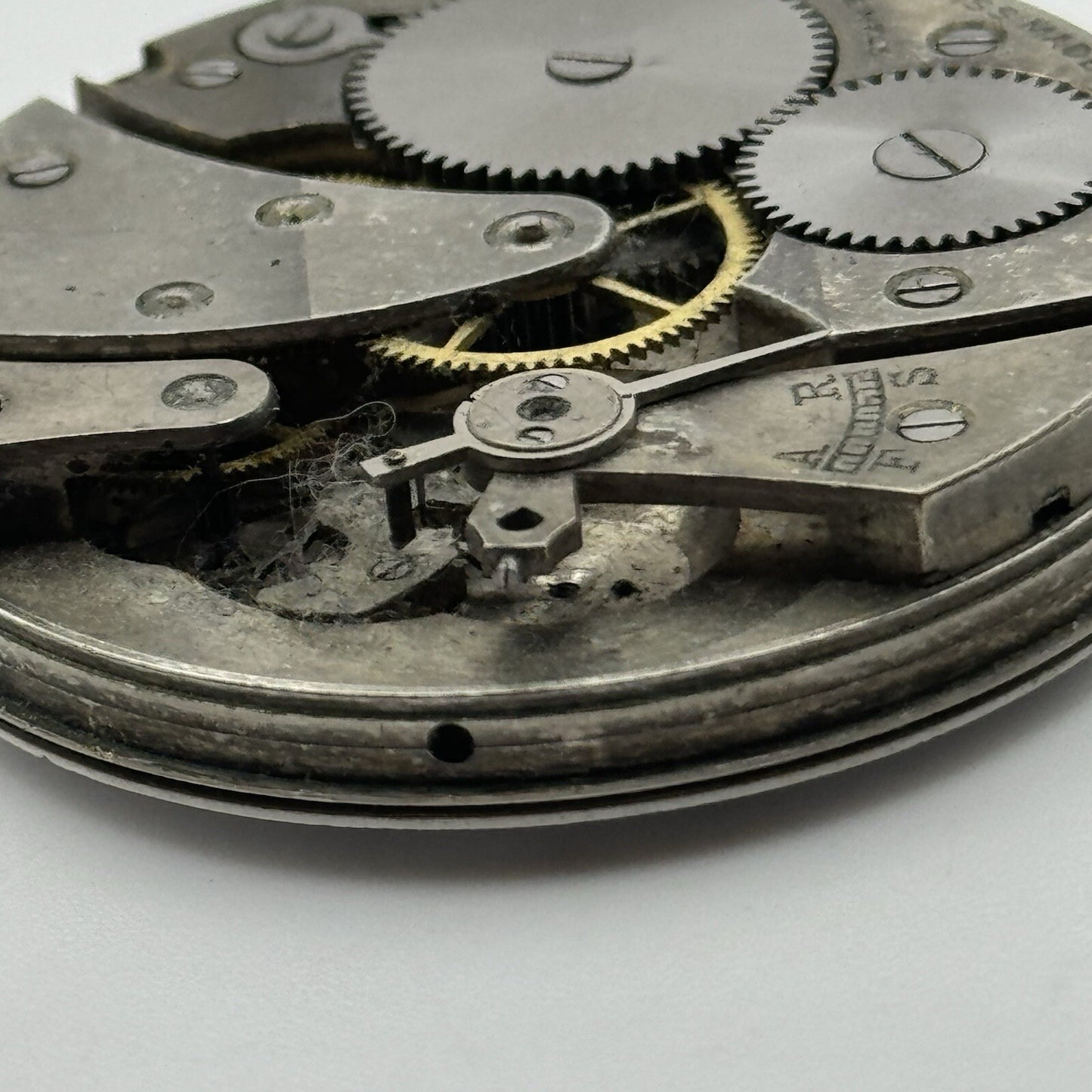 42.9mm Manual Wind Federal Porcelain Dial Pocket Watch Movement FOR PARTS