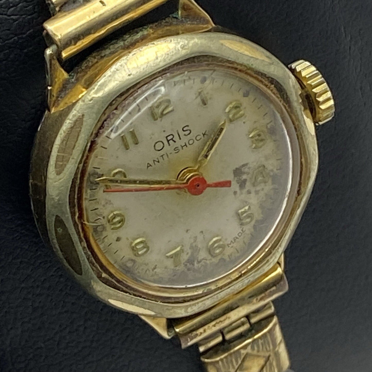 21mm WORKING Vintage Oris 612 KIF Gold Plated Centre Seconds Watch 3 MINS FAST