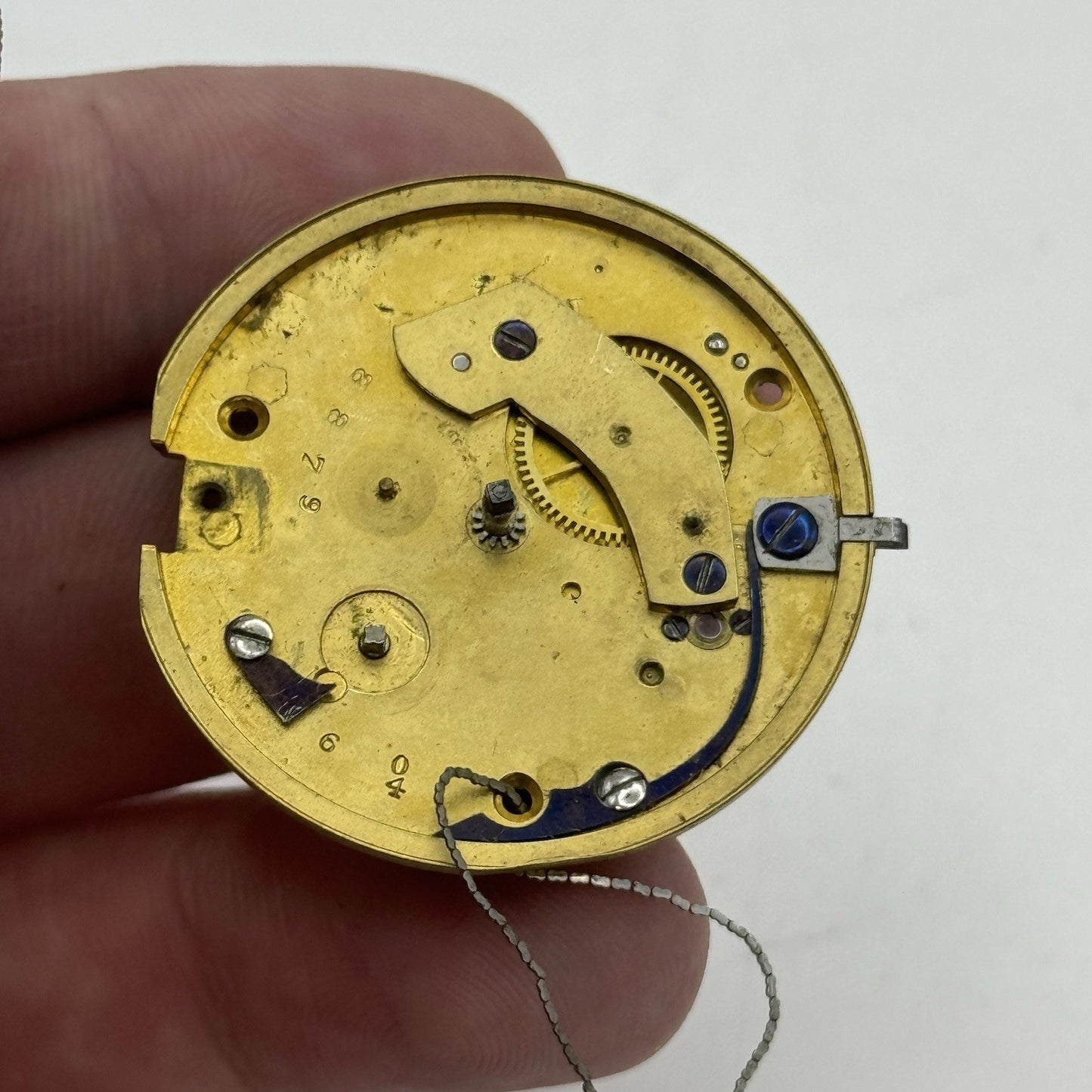 36.2mm Antique Brewin March English Fusee Pocket Watch Movement - PARTS