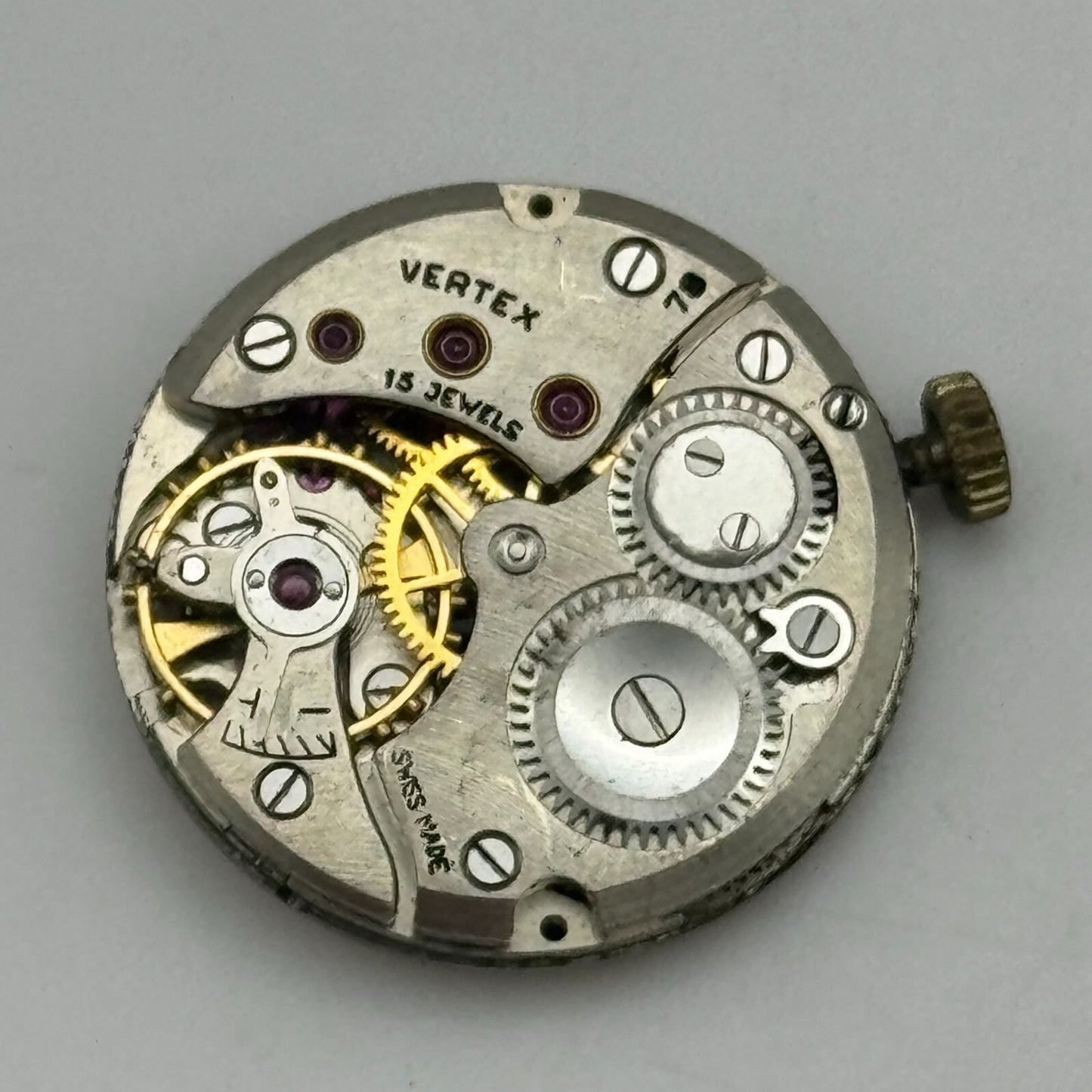 19.7mm Vertex Revue 78 Manual Wind Watch 15 Jewels Movement Swiss Vintage PARTS