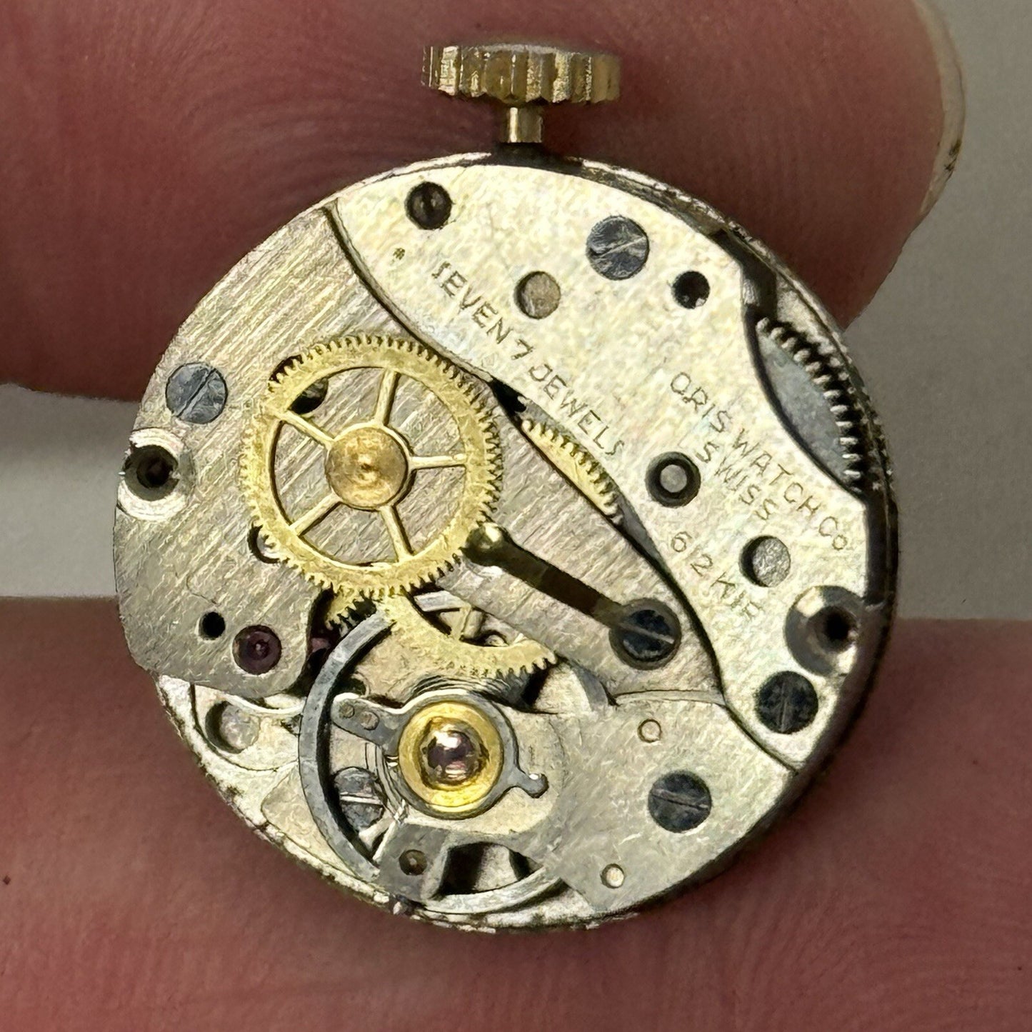 21mm WORKING Vintage Oris 612 KIF Gold Plated Centre Seconds Watch 3 MINS FAST