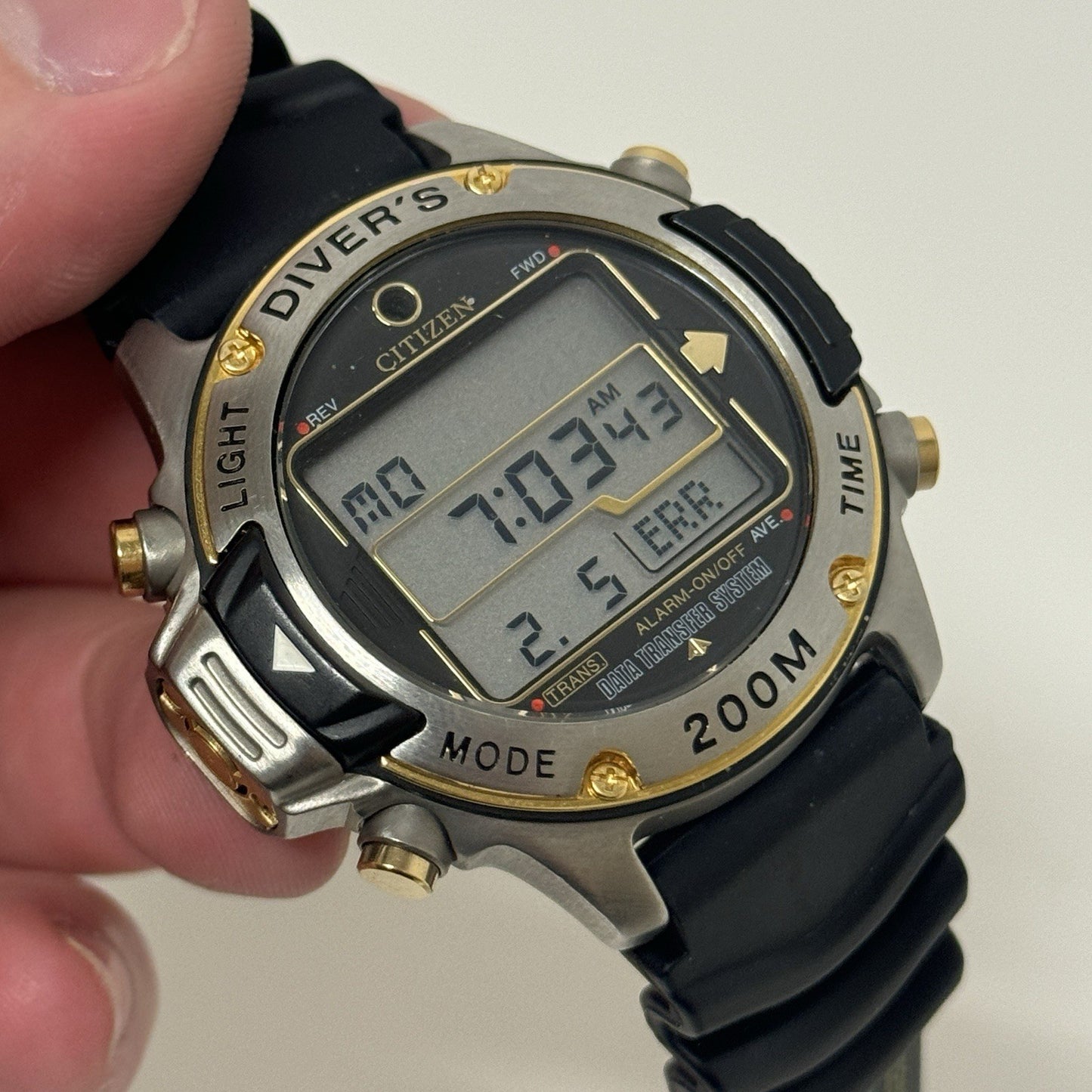 46mm Citizen Promaster Hyper Aqualand D203-089821 Digital Watch Runs To Repair