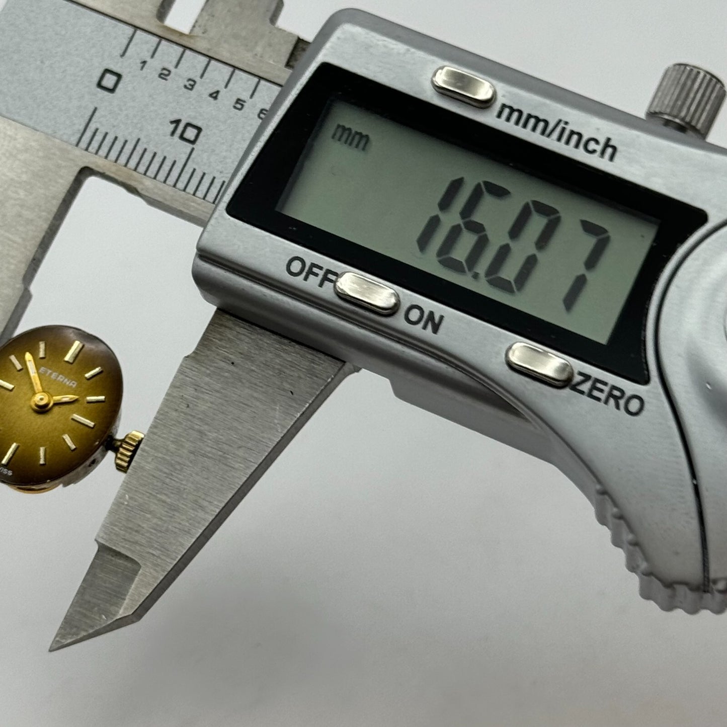 13mm Ladies Eterna 1447K Manual Wind Watch Swiss Movement Dial Hands Crown PARTS