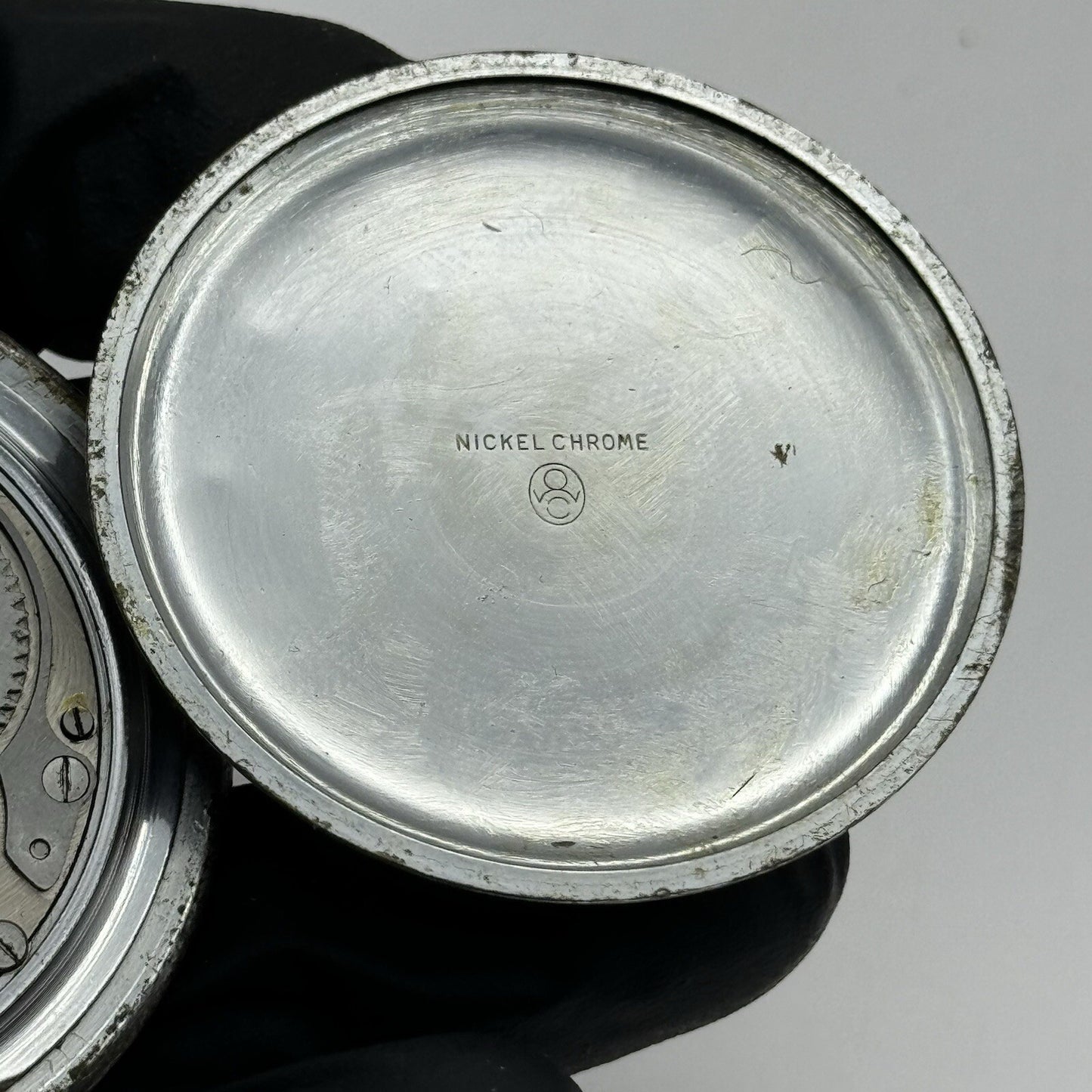50mm Art Deco Novoris Cal 132 Black Dial + Sub Dial Roman Numerals Parts Repair