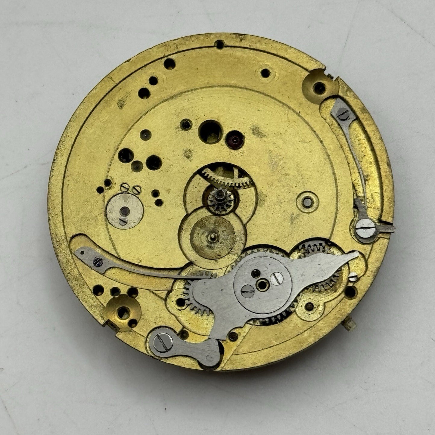 42.9mm Unidentified Chronograph Pocket Watch Movement FOR PARTS Restoration