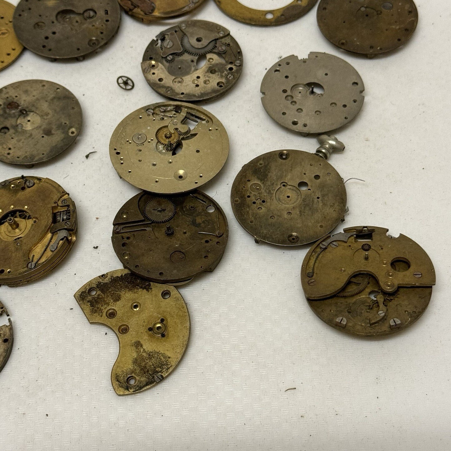Bundle Antique Partial Pocket Watch Movements Parts Repair Watchmakers Job Lot